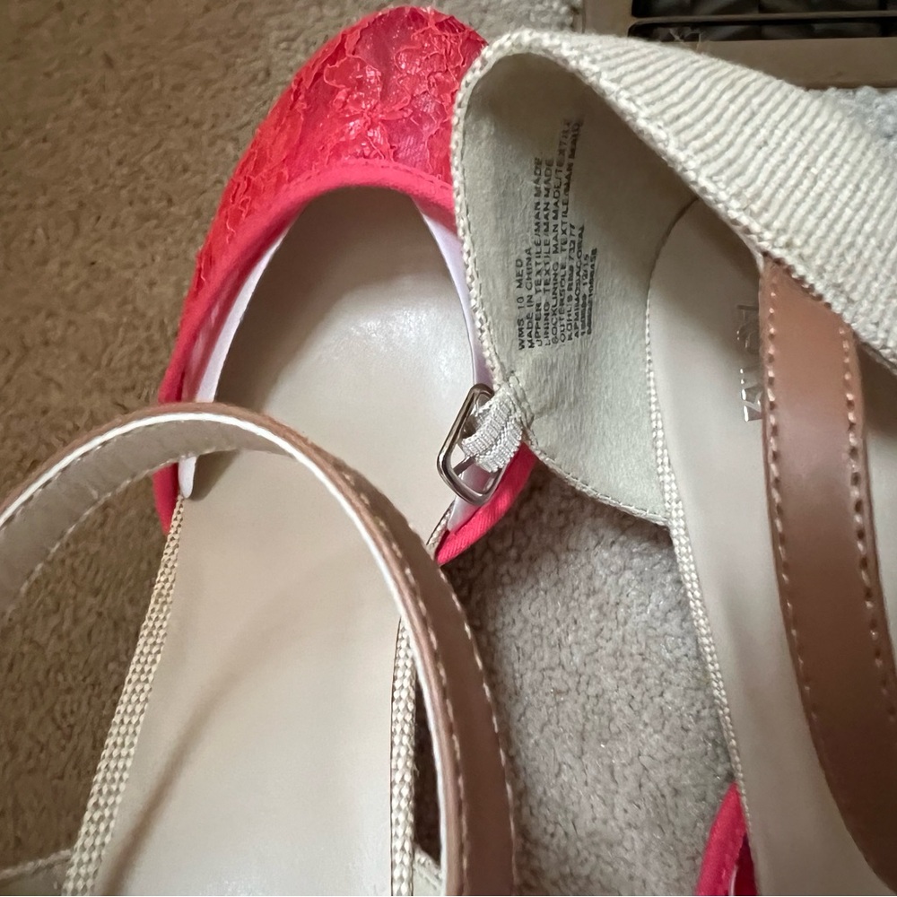 Apt.9 New Fuchsia/Beige Wedge Heels - image 2